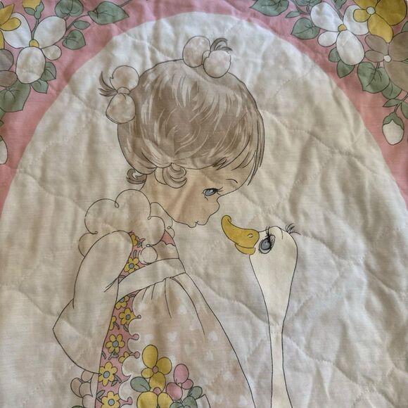 Precious Moments Vintage Baby Girl Infant Blanket Goose Project Linus 42”x33” - Picture 3 of 9